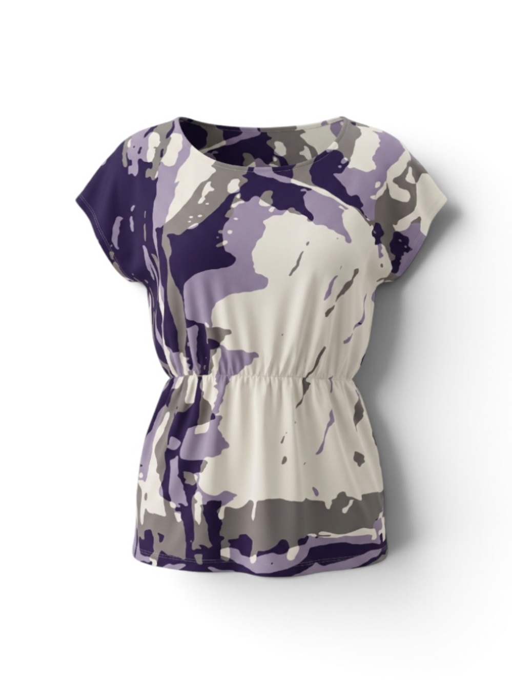 The Limited Purple & Cream Abstract Peplum Top
